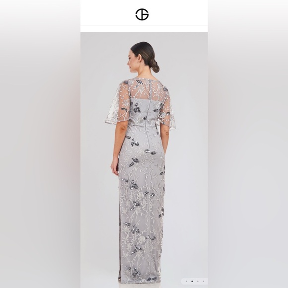 JS Collections Daphne Flutter Column Gown NWT - Picture 3 of 10